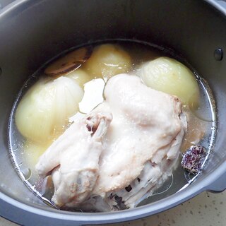 圧力鍋で参鶏湯風　煮込み